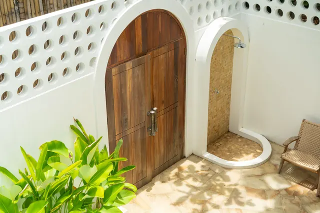 Arched entrance to the private villa