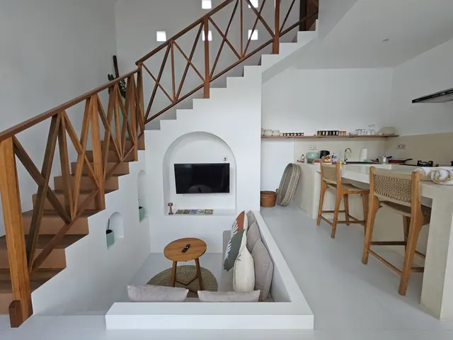 Private villa interior and staircase