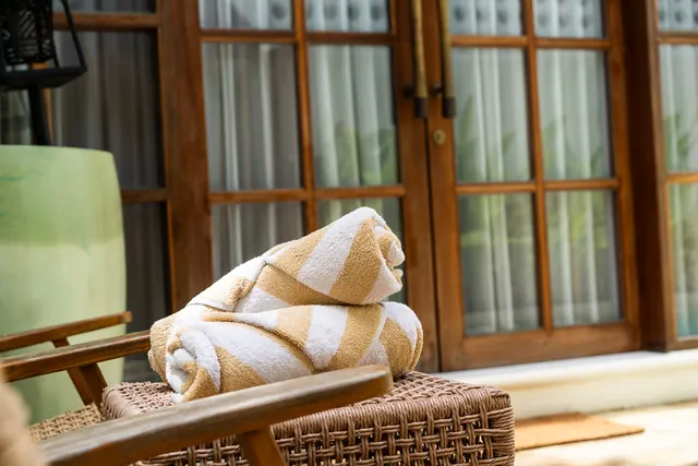 Terrace seating outside the private villa